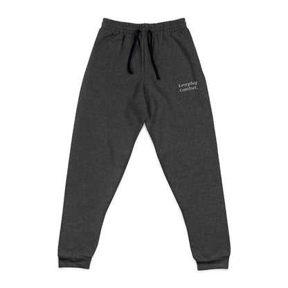 Embroidered 'Enjoy The Ride' Joggers — Cozy Charcoal Sweatpants